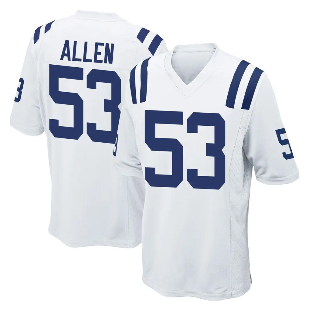 Davalo IN.Colts #53 CJ Allen Player White Home Game Stitched Jerseys