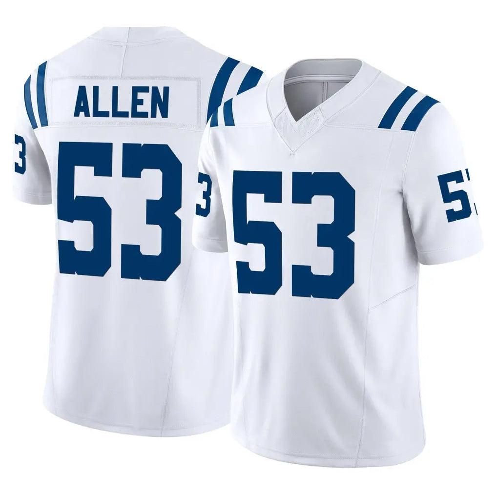 Davalo IN.Colts #53 CJ Allen Player White Limited Vapor F.U.S.E. Home Game Stitched Jerseys
