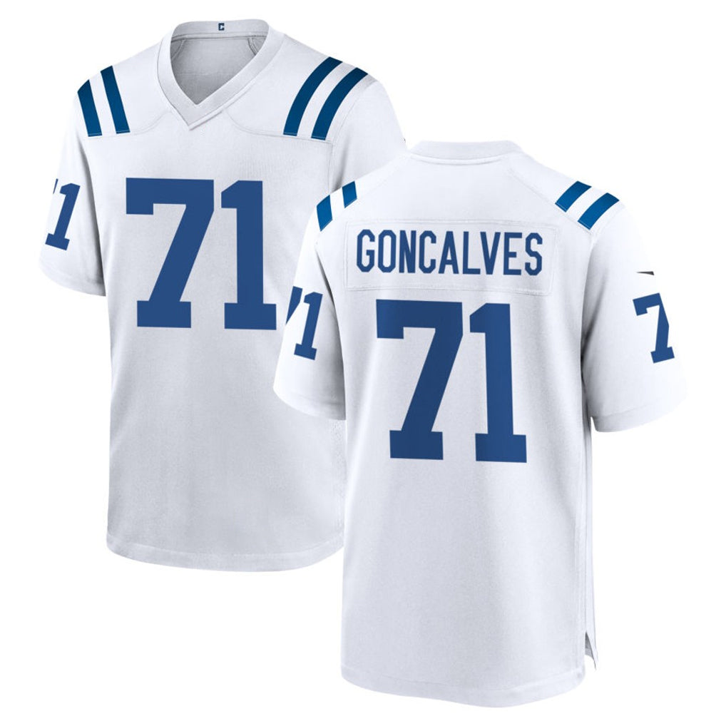Davalo IN.Colts #71 Matt Goncalves Player White Home Game Stitched Jerseys