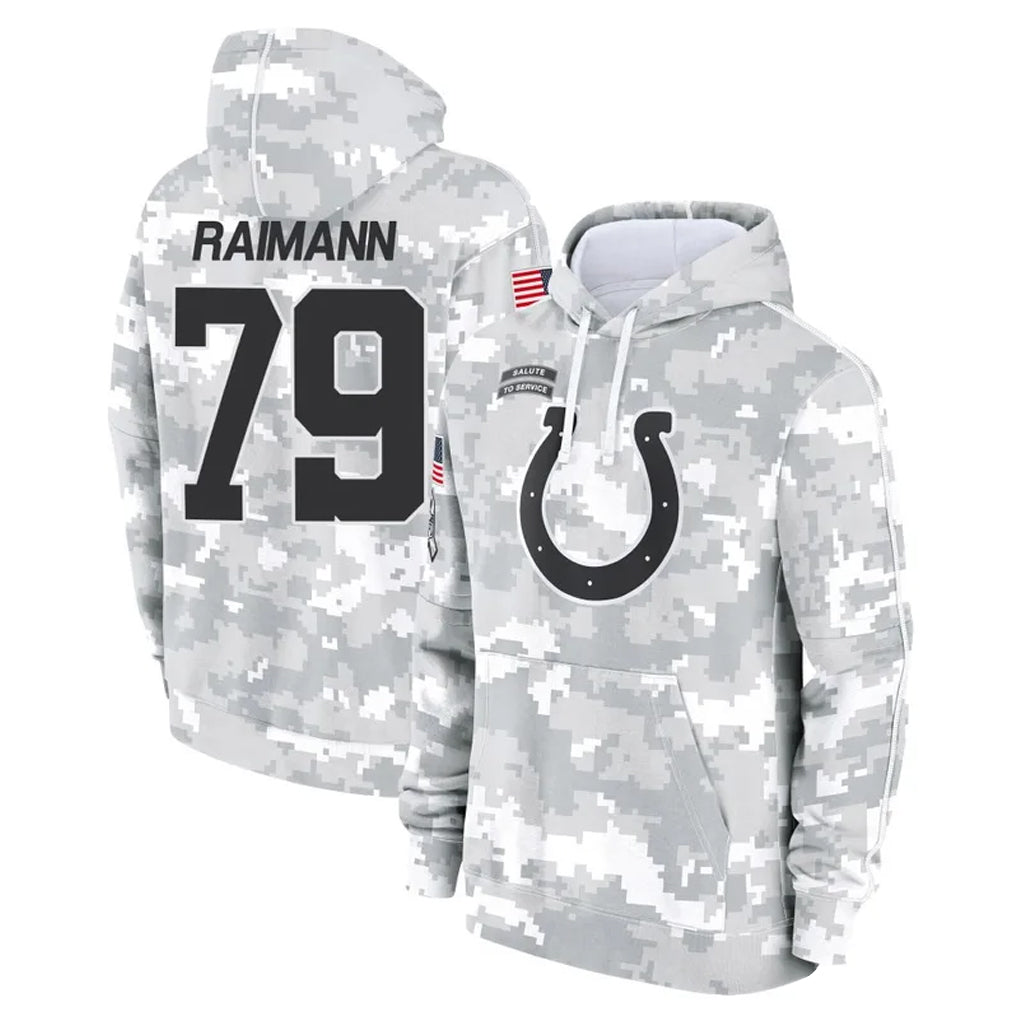 Davalo IN.Colts #79 Bernhard Raimann Player Arctic Camo Salute to Service Hoodies Limited Game Stitched Jerseys