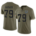 Davalo IN.Colts #79 Bernhard Raimann Player Olive Salute To Service Limited Stitched Jerseys