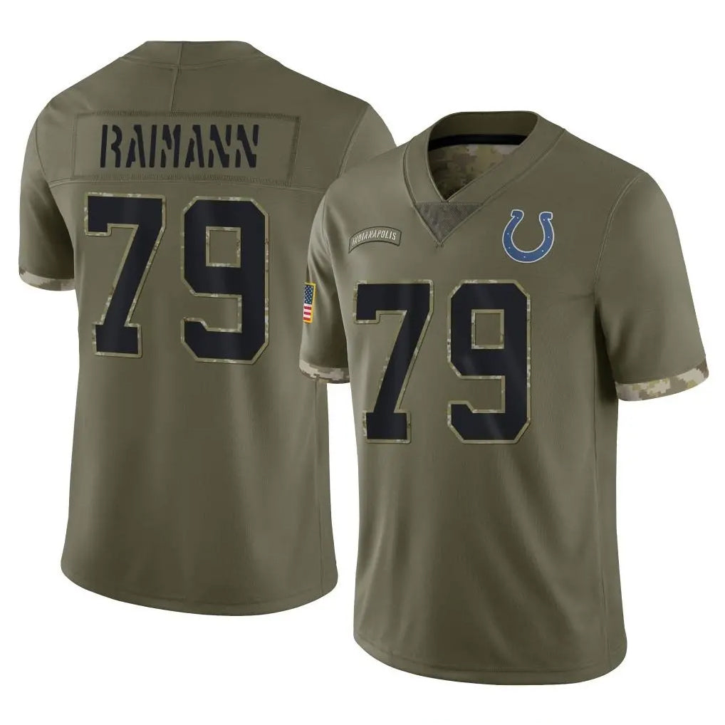 Davalo IN.Colts #79 Bernhard Raimann Player Olive Salute To Service Limited Stitched Jerseys