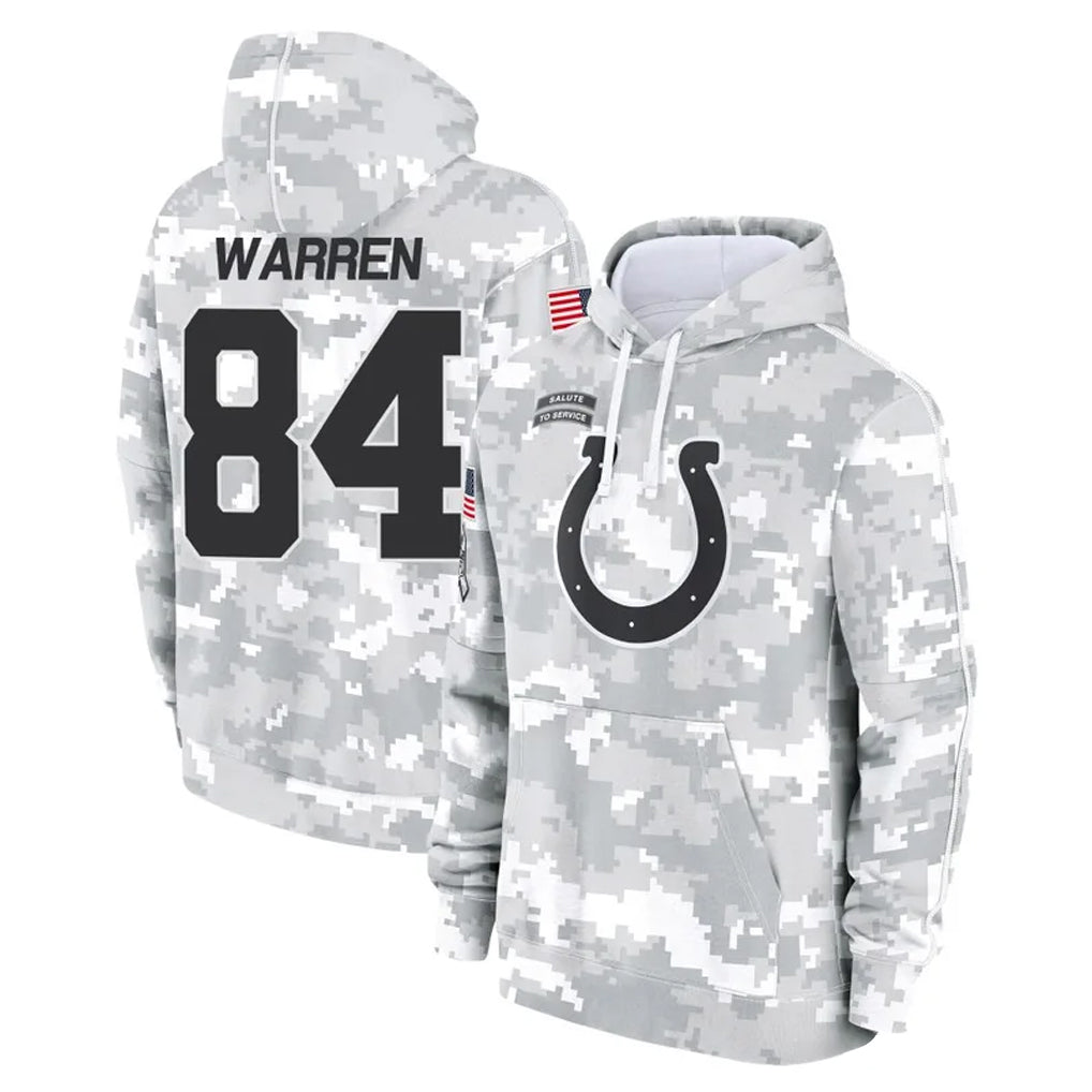 Davalo IN.Colts #84 Tyler Warren Player Arctic Camo Salute to Service Hoodies Limited Game Stitched Jerseys