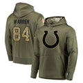 Davalo IN.Colts #84 Tyler Warren Player Olive Salute to Service Pullover Hoodies Home Game Stitched Jerseys