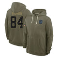 Davalo IN.Colts #84 Tyler Warren Player Olive Salute to Service Pullover Hoodies Limited Stitched Jerseys
