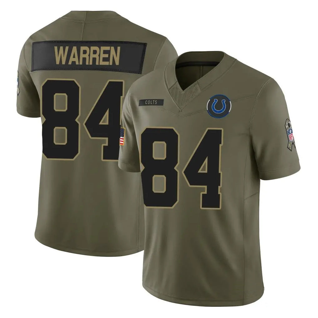 Davalo IN.Colts #84 Tyler Warren Player Salute To Service Limited Olive Stitched Jerseys