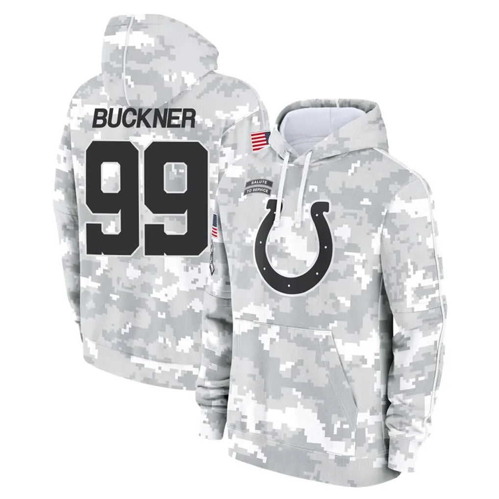Davalo IN.Colts #99 DeForest Buckner Player Arctic Camo Salute to Service Hoodies Limited Game Stitched Jerseys