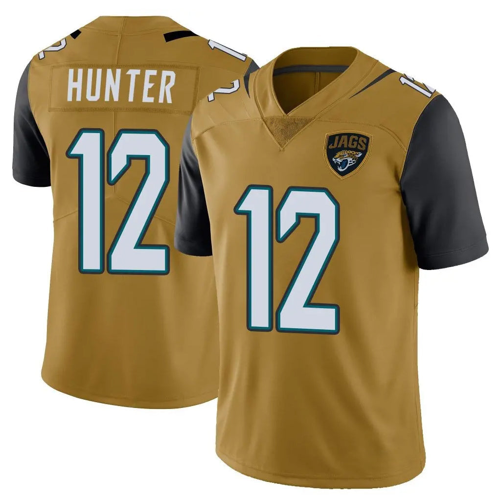 Davalo J.Jaguars #12 Travis Hunter Player Gold Vapor Limited Home Game Stitched Jerseys