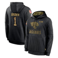 Davalo J.Jaguars #1 Montaric Brown Player Black Salute to Service Hoodies Limited Game Stitched Jerseys