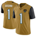 Davalo J.Jaguars #1 Montaric Brown Player Gold Vapor Limited Home Game Stitched Jerseys