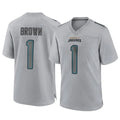 Davalo J.Jaguars #1 Montaric Brown Player Gray Atmosphere Fashion Home Game Stitched Jerseys