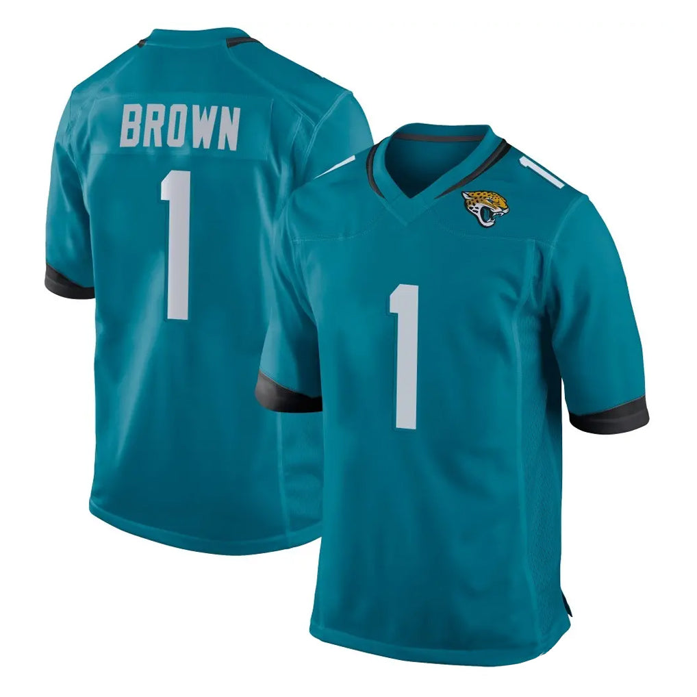Davalo J.Jaguars #1 Montaric Brown Player Teal Home Game Stitched Jerseys