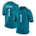 Davalo J.Jaguars #1 Montaric Brown Player Teal Home Game Stitched Jerseys