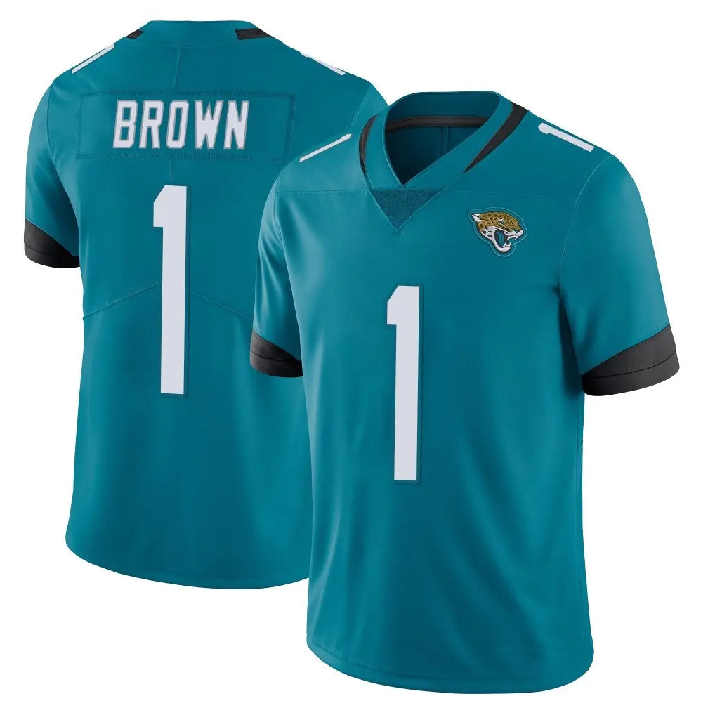 Davalo J.Jaguars #1 Montaric Brown Player Teal Vapor Untouchable Limited Home Game Stitched Jerseys