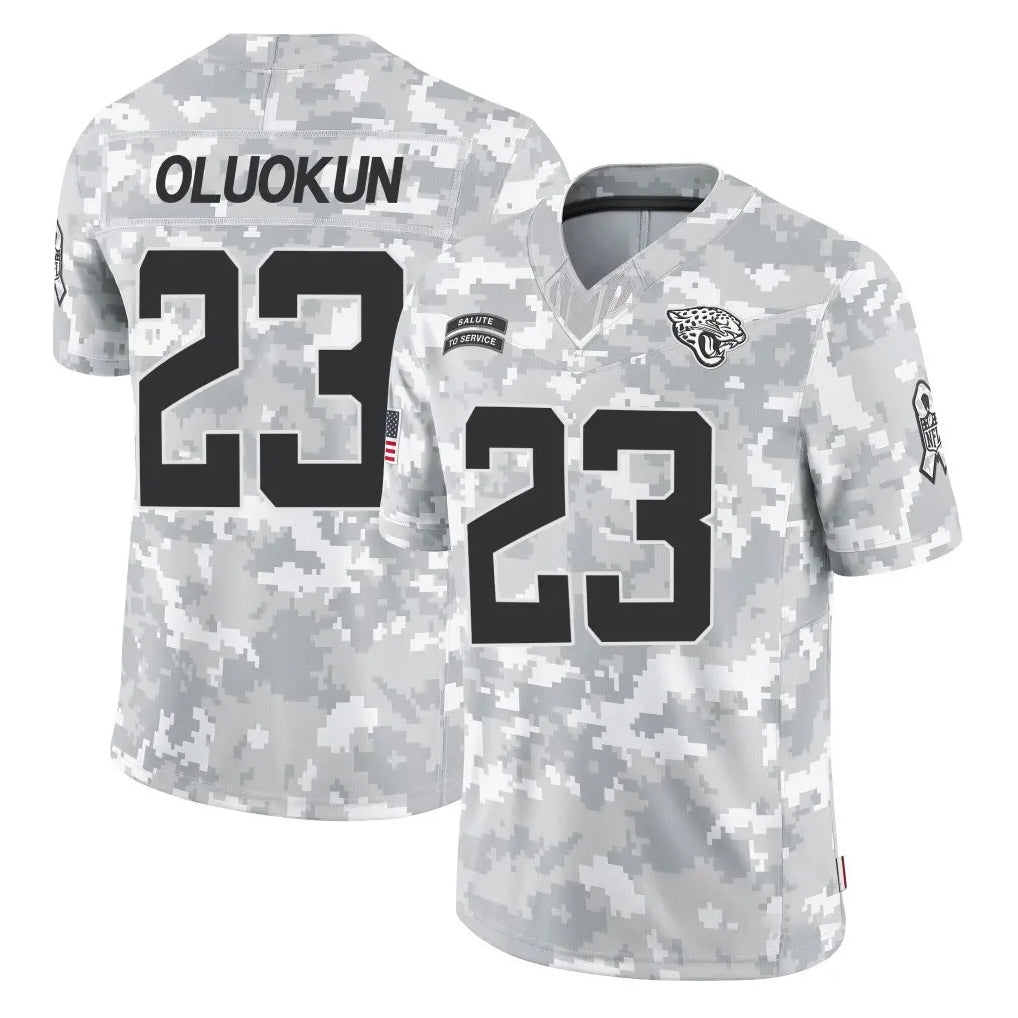 Davalo J.Jaguars #23 Foyesade Oluokun Player Arctic Camo Salute To Service Limited Game Stitched Jerseys