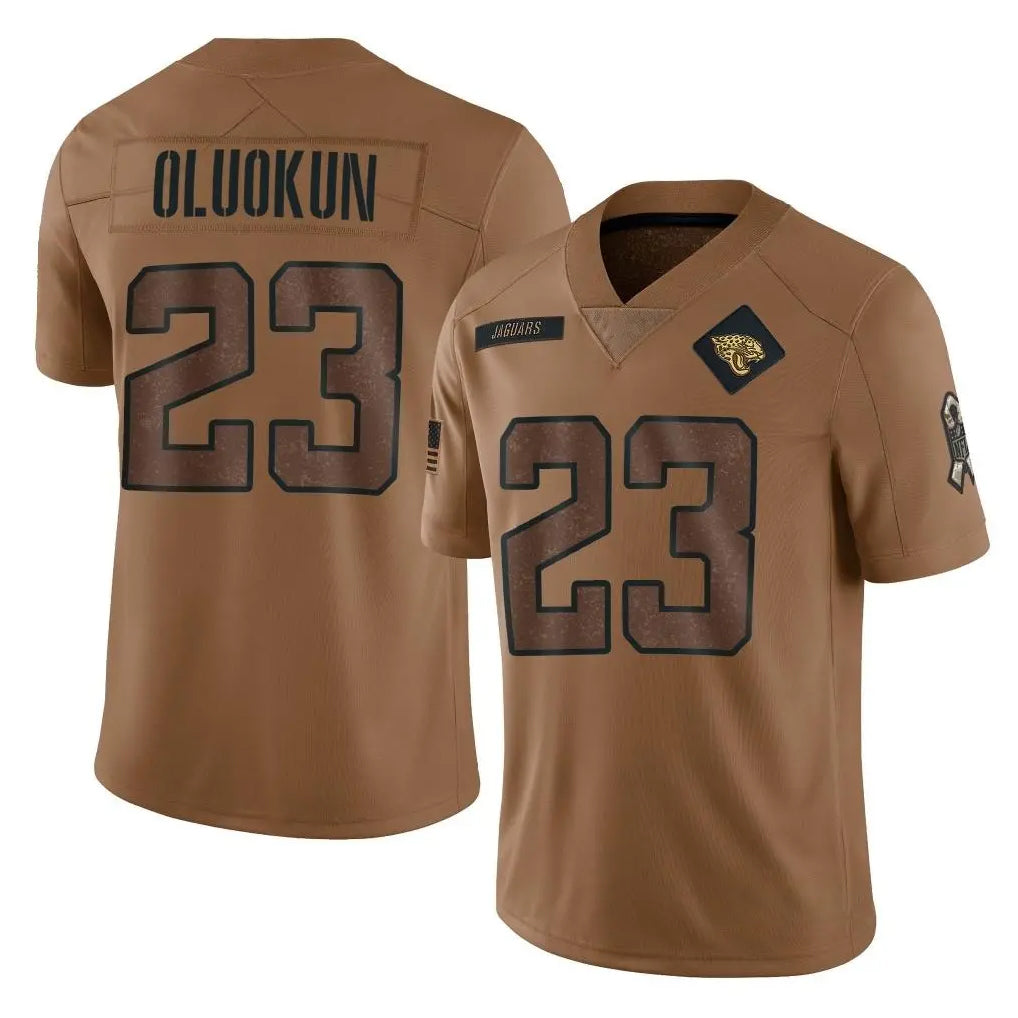 Davalo J.Jaguars #23 Foyesade Oluokun Player Brown Salute To Service Limited Stitched Jerseys