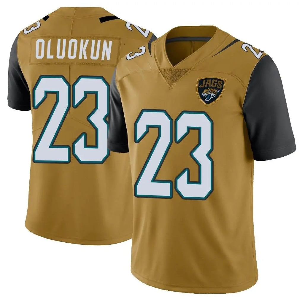 Davalo J.Jaguars #23 Foyesade Oluokun Player Gold Vapor Limited Home Game Stitched Jerseys