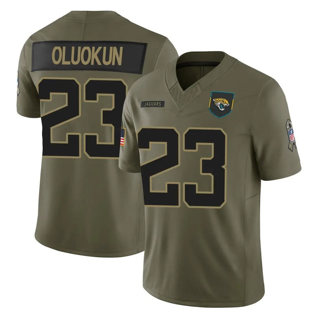 Davalo J.Jaguars #23 Foyesade Oluokun Player Olive 2025 Salute To Service Limited Game Stitched Jerseys