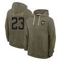 Davalo J.Jaguars #23 Foyesade Oluokun Player Olive Salute to Service Pullover Hoodies Limited Stitched Jerseys