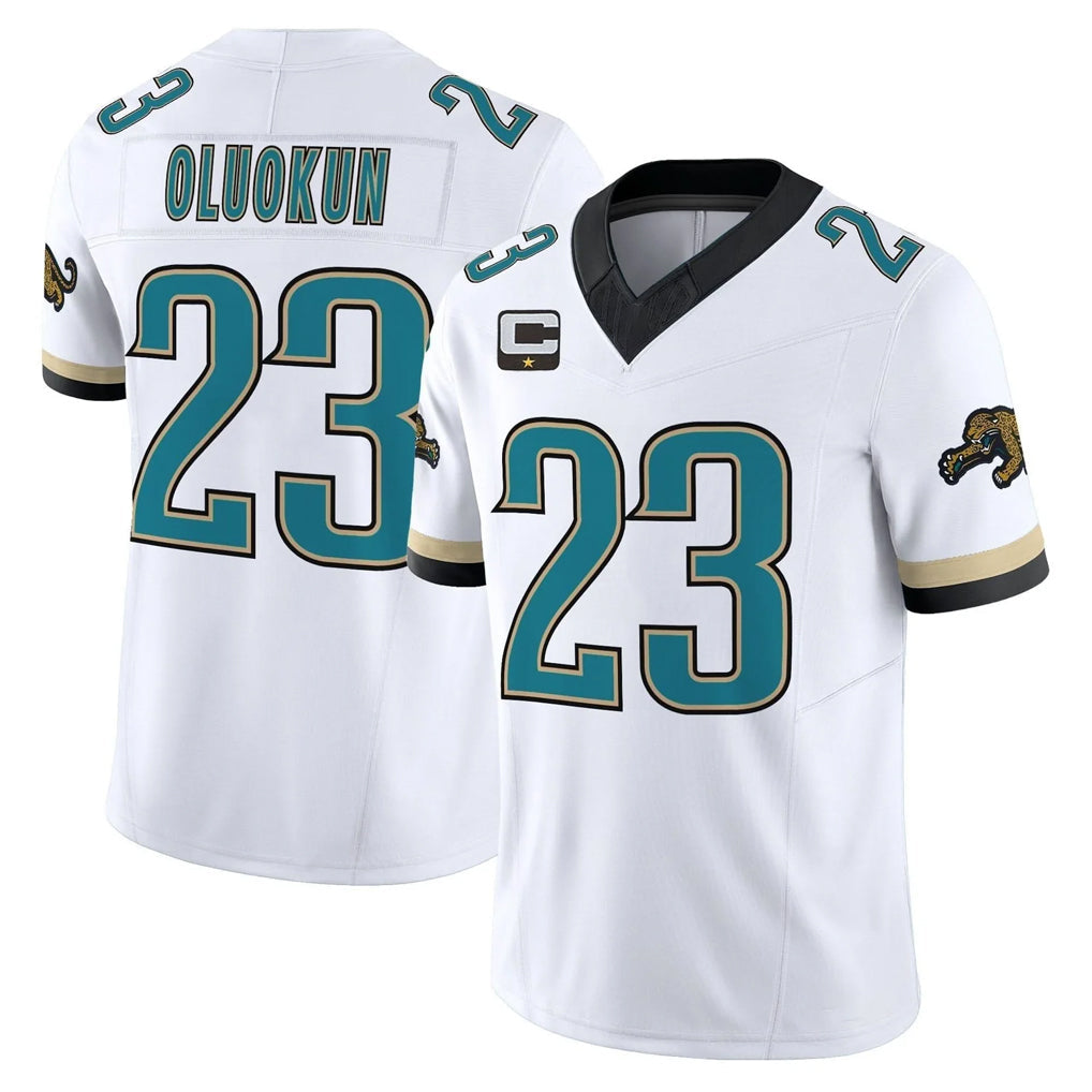 Davalo J.Jaguars #23 Foyesade Oluokun Player White Prowler Throwback Vapor F.U.S.E. Limited Home Game Stitched Jerseys