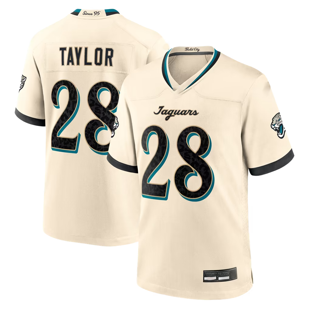 Davalo J.Jaguars #28 Fred Taylor Natural  2026 Rivalries Collection Game Stitched Jerseys
