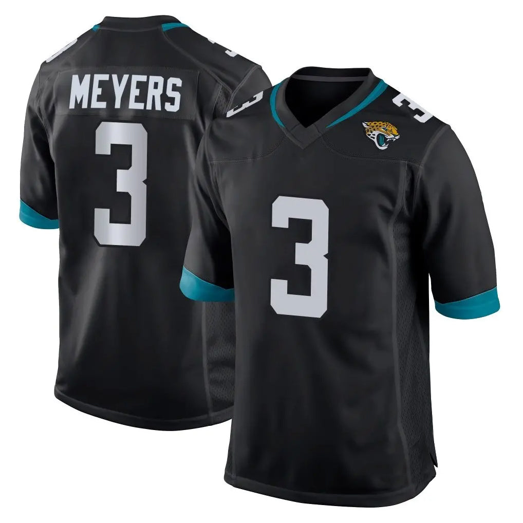 Davalo J.Jaguars #3 Jakobi Meyers Player Black Home Game Stitched Jerseys
