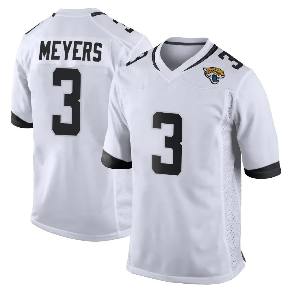 Davalo J.Jaguars #3 Jakobi Meyers Player White Home Game Stitched Jerseys
