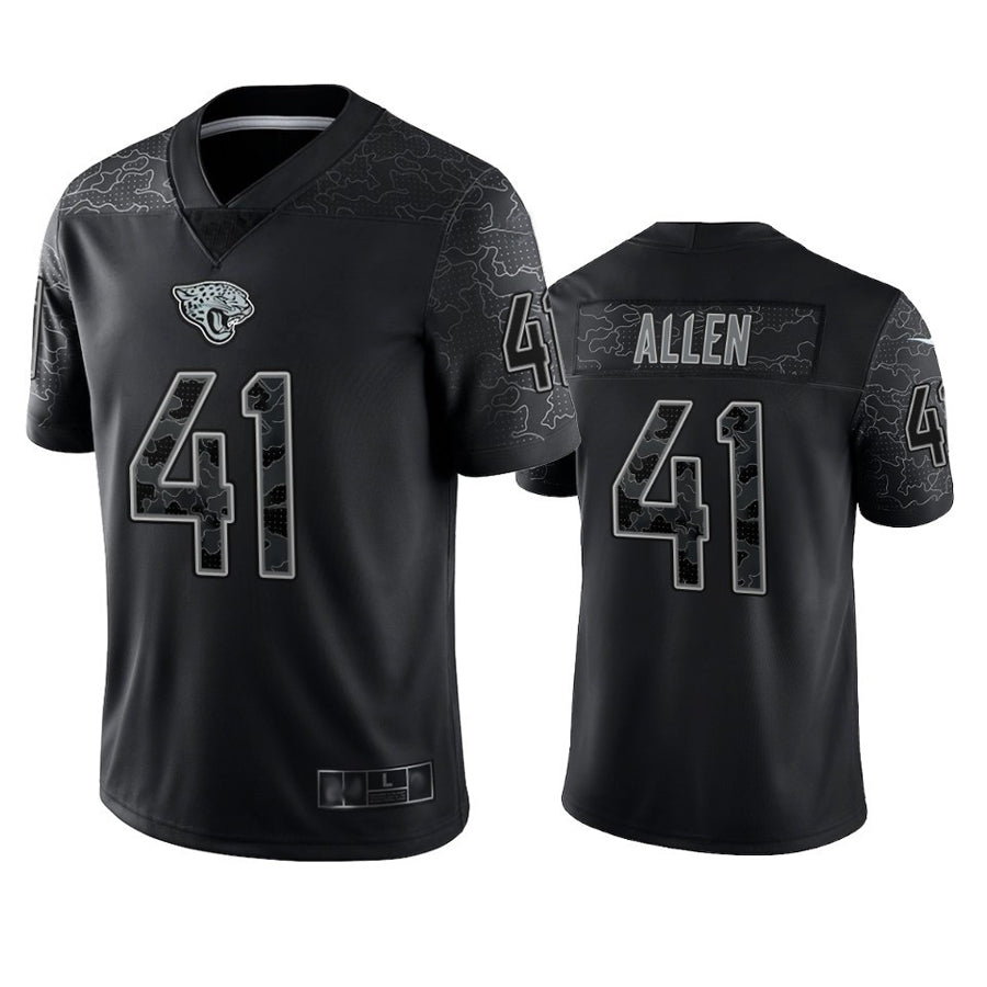 Davalo J.Jaguars #41 Josh Hines-Allen Player Black RFLCTV Limited Football Jerseys