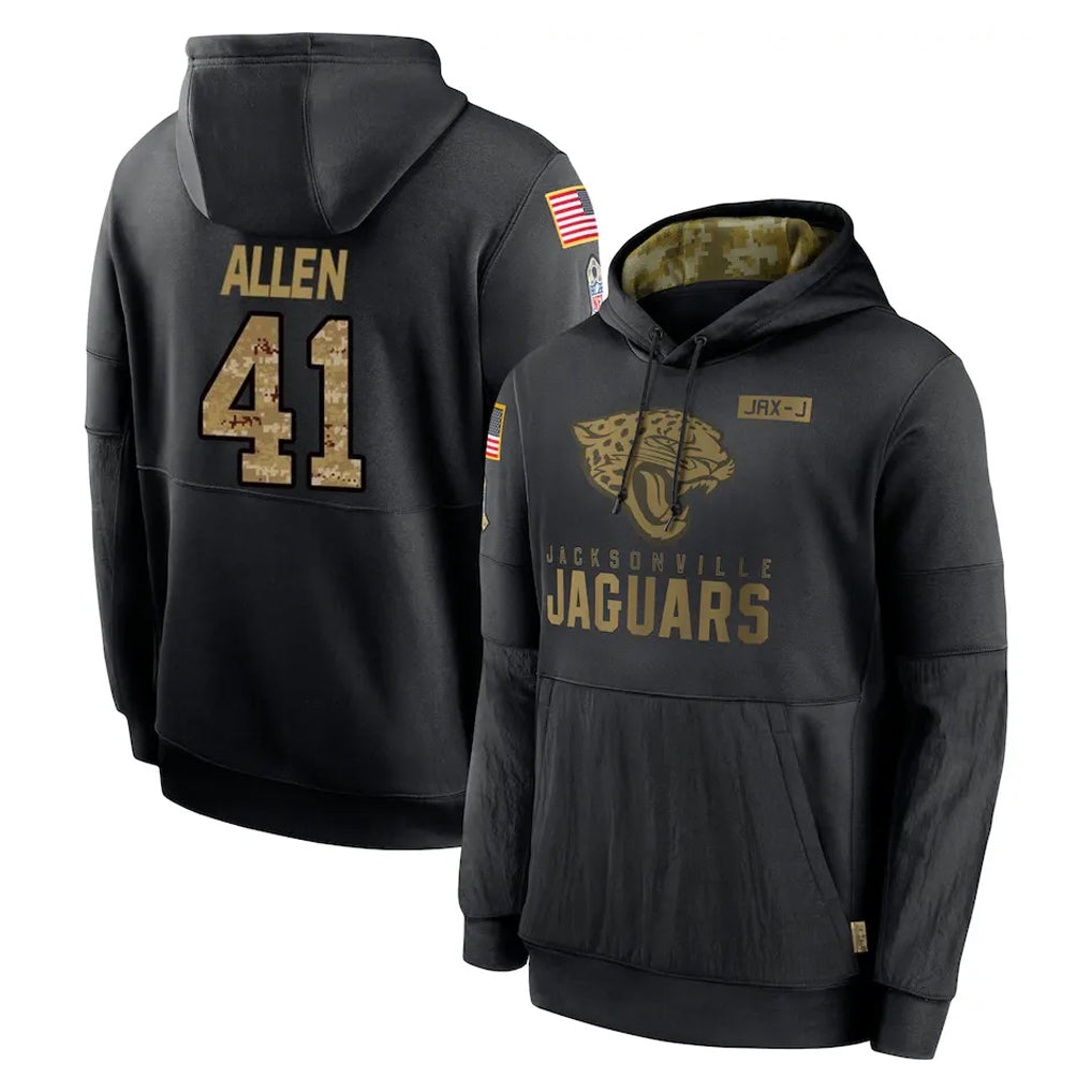 Davalo J.Jaguars #41 Josh Hines-Allen Player Black Salute to Service Hoodies Limited Game Stitched Jerseys