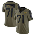 Davalo J.Jaguars #71 Tony Boselli?Player Olive Salute To Service Limited Game Stitched Jerseys
