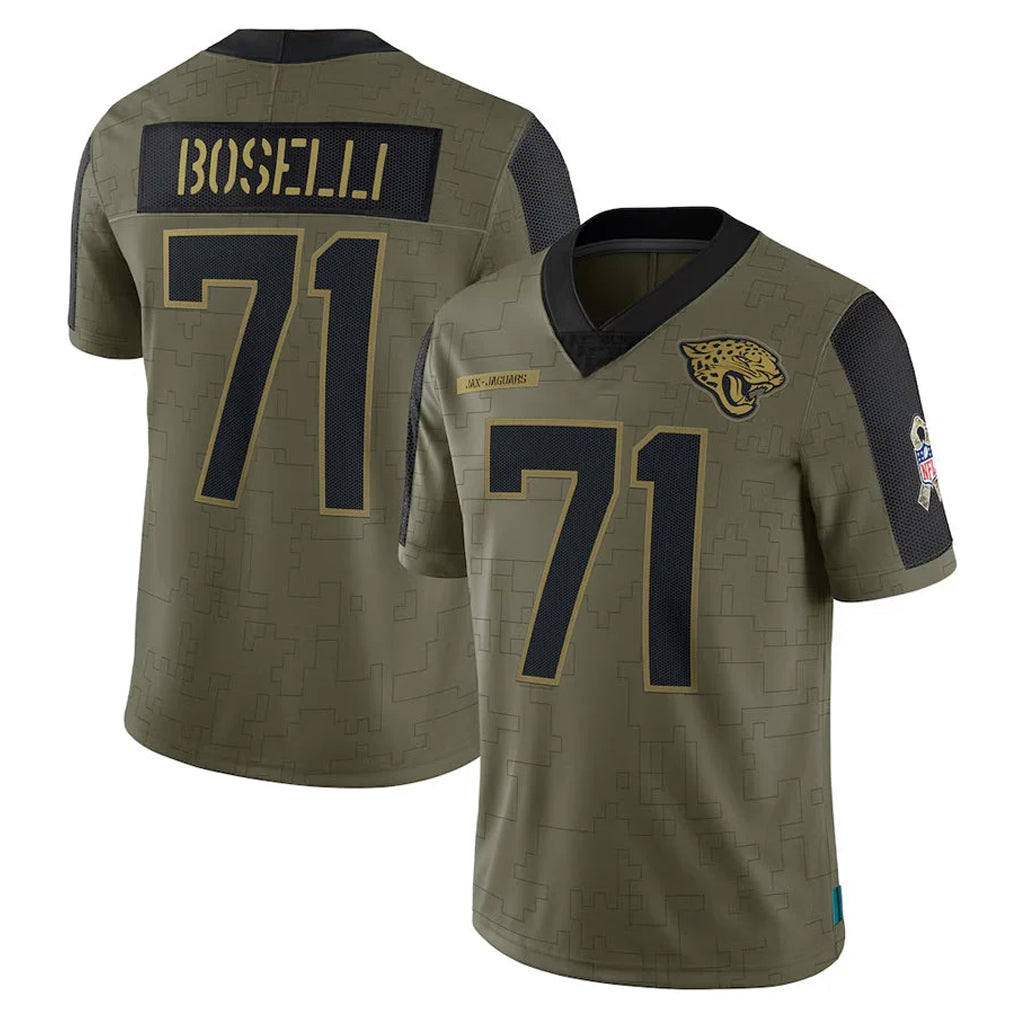 Davalo J.Jaguars #71 Tony Boselli?Player Olive Salute To Service Limited Game Stitched Jerseys