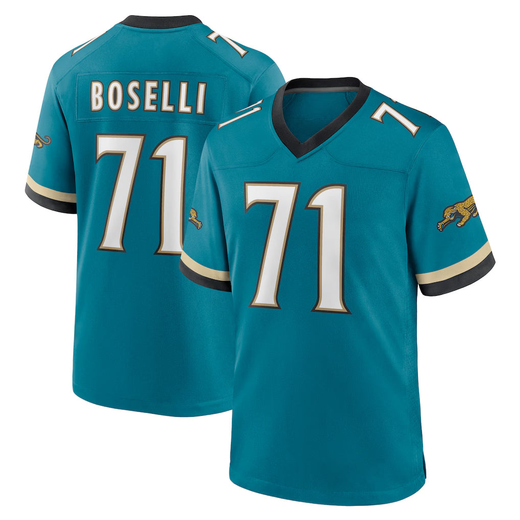Davalo J.Jaguars #71 Tony Boselli?Player Teal Prowler Throwback Limited Home Game Stitched Jerseys