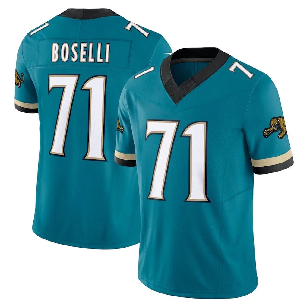 Davalo J.Jaguars #71 Tony Boselli?Player Teal Prowler Throwback Vapor F.U.S.E. Limited Home Game Stitched Jerseys