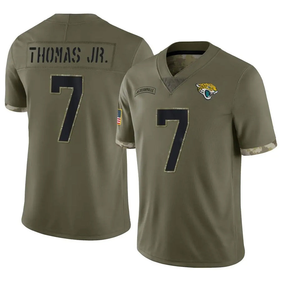 Davalo J.Jaguars #7 Brian Thomas Jr. Player Olive Salute To Service Limited Stitched Jerseys