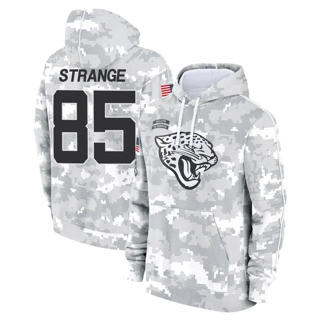 Davalo J.Jaguars #85 Brenton Strange Player Arctic Camo Salute to Service Hoodies Limited Game Stitched Jerseys
