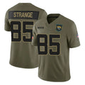 Davalo J.Jaguars #85 Brenton Strange Player Olive 2025 Salute To Service Limited Game Stitched Jerseys