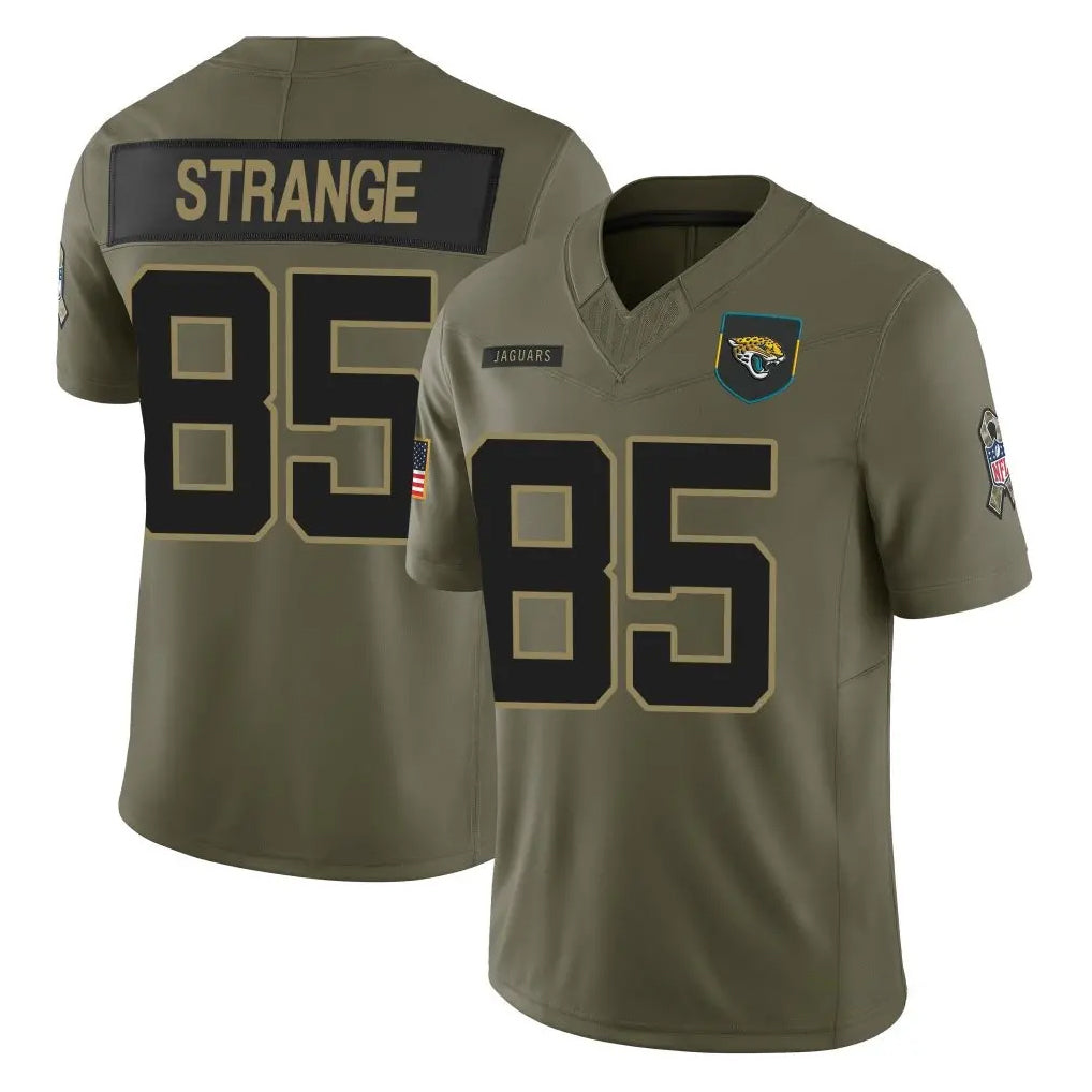 Davalo J.Jaguars #85 Brenton Strange Player Olive 2025 Salute To Service Limited Game Stitched Jerseys