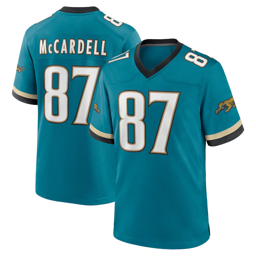 Davalo J.Jaguars #87 Keenan McCardell Player Teal Prowler Throwback Limited Home Game Stitched Jerseys