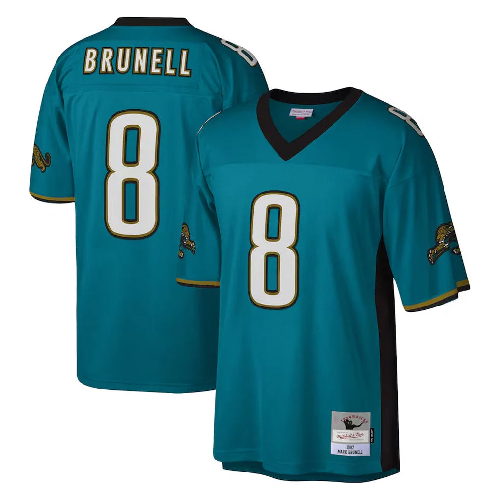 Davalo J.Jaguars #8 Mark Brunell?Player Teal Mitchell & Ness Legacy Home Game Stitched Jerseys