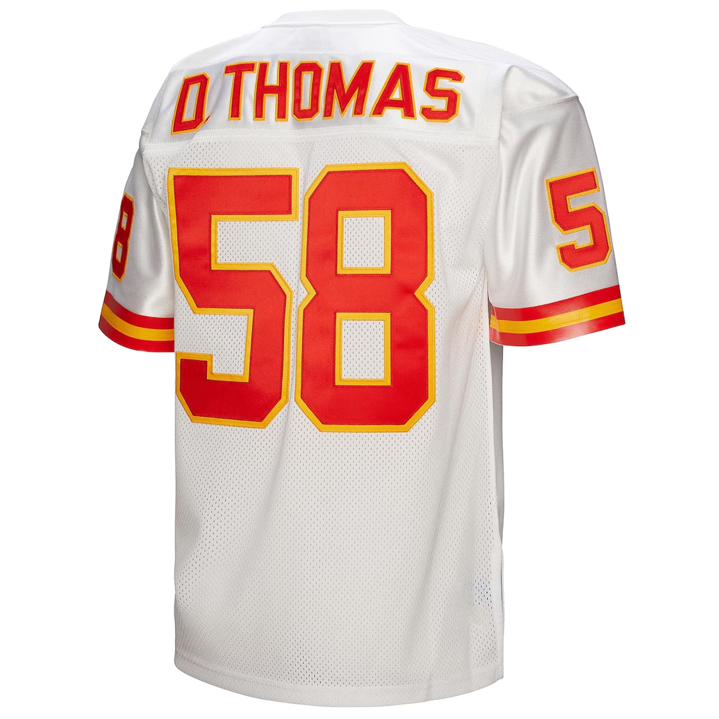 Davalo KC.Chiefs 1994 #58 Derrick Thomas Mitchell & Ness White Authentic Throwback Retired Player Stitched Jerseys