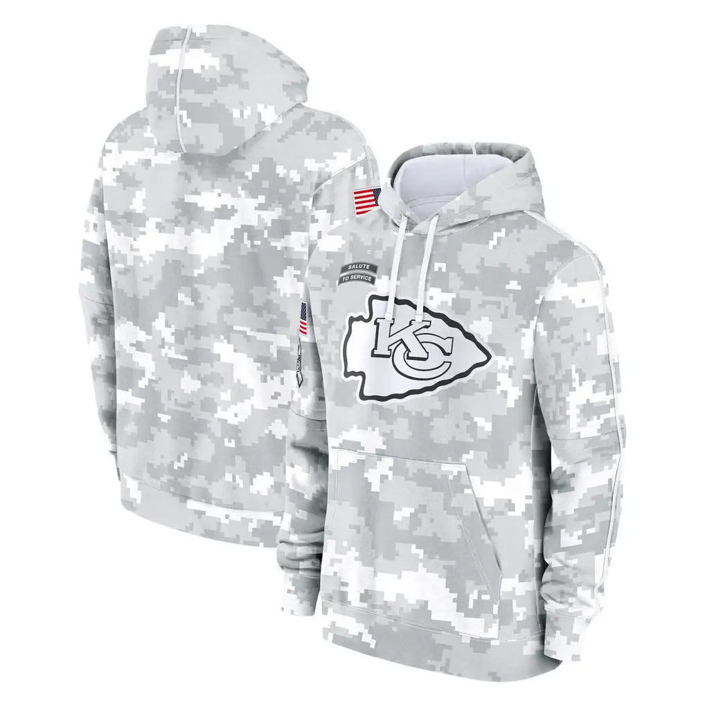 Davalo KC.Chiefs Arctic Camo Salute to Service Hoodies Limited Game Blank Player Stitched Jerseys