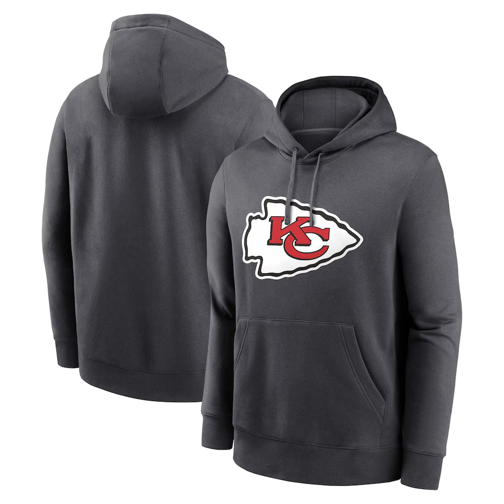 Davalo KC.Chiefs Gray LoGo Pullover Hoodies Limited Blank Player Stitched Jerseys