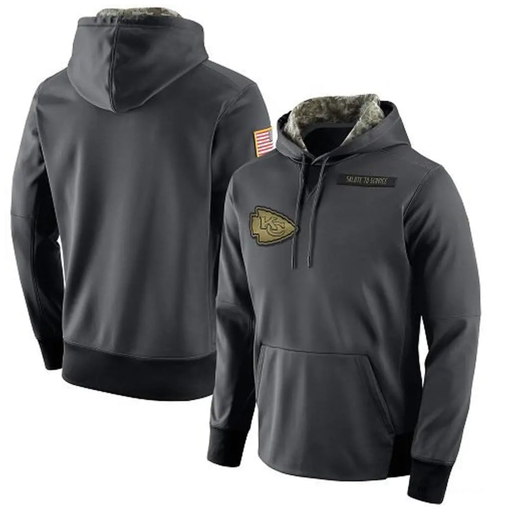 Davalo KC.Chiefs Gray Salute to Service Hoodies Limited Game Blank Player Stitched Jerseys