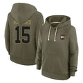 Davalo KC.Chiefs #15 Patrick Mahomes Player Olive Salute to Service Hoodies Stitched Jerseys