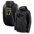 Davalo KC.Chiefs #17 Alohi Gilman Player Black Salute to Service Hoodies Limited Game Stitched Jerseys