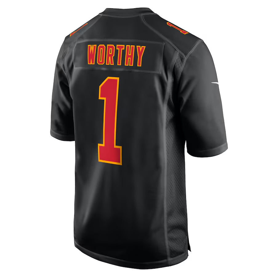Davalo KC.Chiefs #1 Xavier Worthy Player Carbon Black Fashion Game Stitched Jerseys