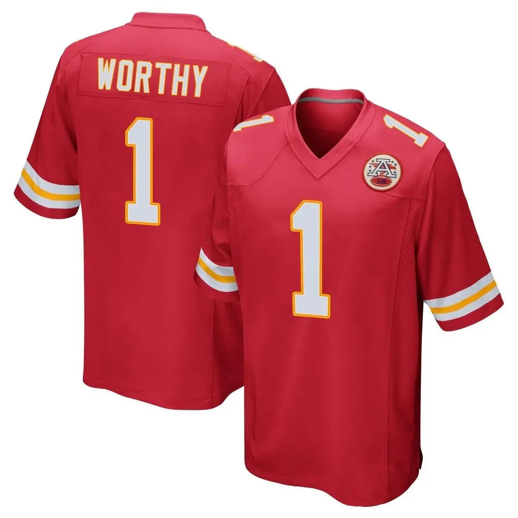 Davalo KC.Chiefs #1 Xavier Worthy Player Red Home Game Stitched Jerseys