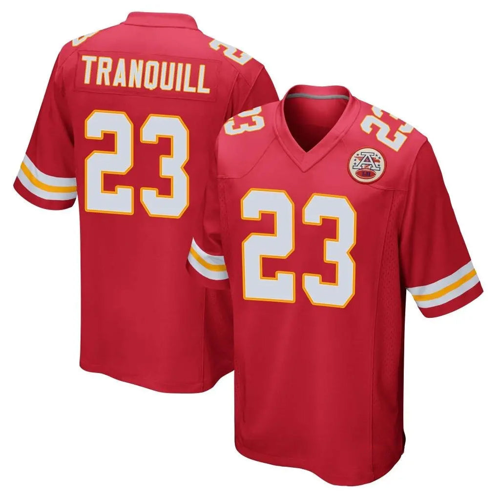 Davalo KC.Chiefs #23 Drue Tranquill Player Red Home Game Stitched Jerseys
