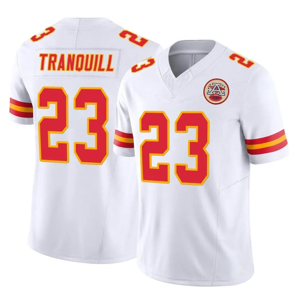 Davalo KC.Chiefs #23 Drue Tranquill Player White Limited Vapor F.U.S.E. Home Game Stitched Jerseys