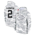 Davalo KC.Chiefs #2 Tyquan Thornton Player Arctic Camo Salute to Service Hoodies Limited Game Stitched Jerseys